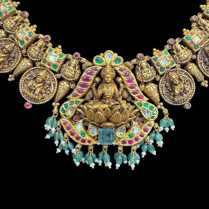 Divine Lakshmi Coin Antique Gold Temple Necklace
