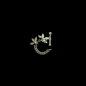 Dainty Ruby & Diamond Floral Nose Ring