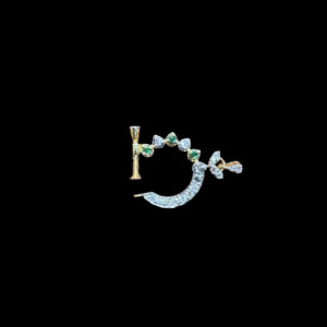 Graceful Emerald & Diamond Nose Ring