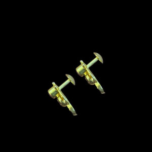 Divine Lakshmi Ruby Kasu Gold Stud Earrings
