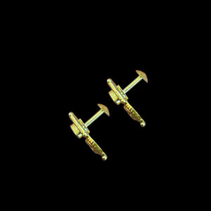 Divine Lakshmi Ruby & Gold Coin Stud Earrings