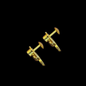 Divine Lakshmi Emerald & Gold Coin Stud Earrings