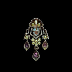 Radiant Paraiba & Ruby Polki Pendant