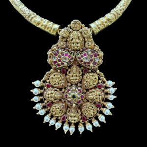 Divine Dashavatara Antique Gold Temple Necklace