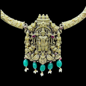 Divine Balaji Antique Silver Temple Necklace