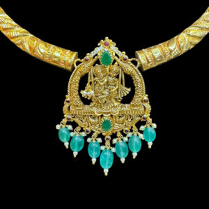 Divine Radha Krishna Antique Gold Necklace III