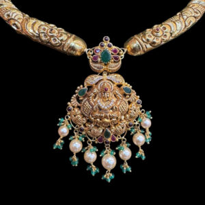 Regal Lakshmi Antique Gold Kante Necklace