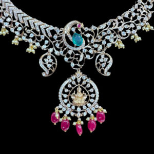 Divine Lakshmi Peacock Diamond Necklace