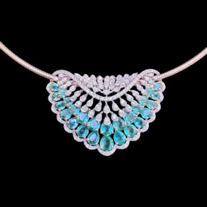 Ethereal Emerald & Diamond Fan Necklace