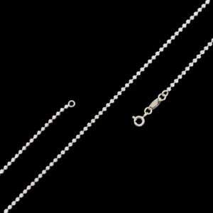 Dainty White Gold Diamond-Cut Bead Chain