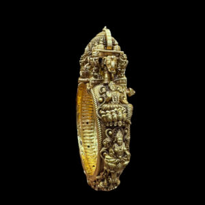 Majestic Gajalakshmi Elephant Silver Temple Kada