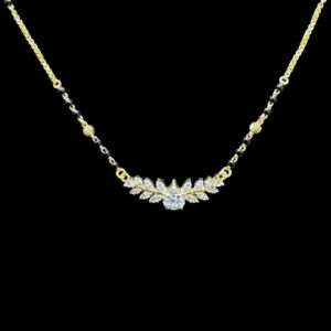 Graceful Diamond Leaf Gold Mangalsutra