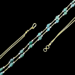 Ethereal Blue Apatite & Silver Bead Necklace