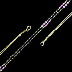 Playful Ruby & Black Bead Silver Mangalsutra