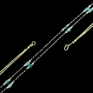 Graceful Emerald Bead Black & Gold Mangalsutra