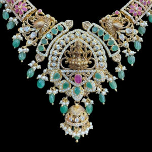 Divine Lakshmi Peacock Antique Gold Necklace III
