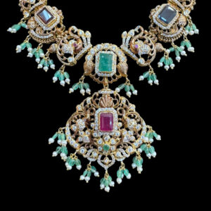 Regal Navratna Gold Necklace