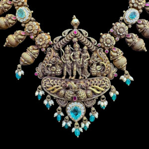 Divine Ram Parivar Antique Gold Temple Necklace