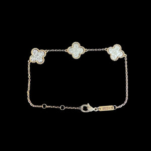 Regal Diamond Clover Gold Bracelet
