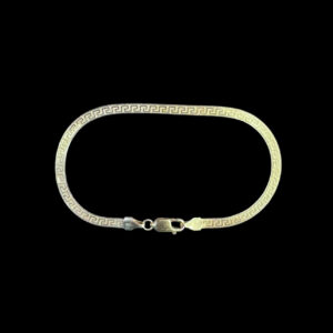 Classic Greek Key Gold Flat Bracelet