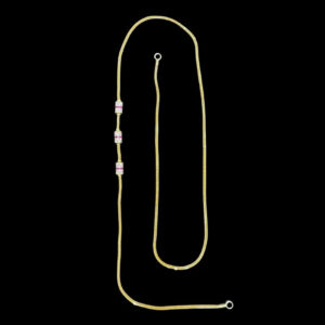 Regal Ruby & Diamond Barrel Bead Gold Chain