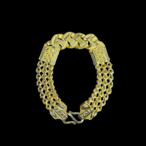 Regal Textured Gold Link Bracelet