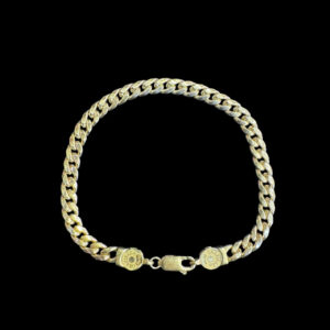 Classic Two-Tone Silver Cuban Link Bracelet