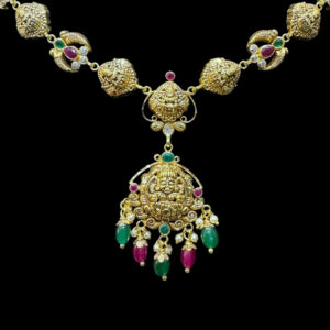 Divine Lakshmi Antique Gold Bead Necklace