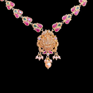 Divine Lakshmi Ruby & Emerald Gold Necklace II