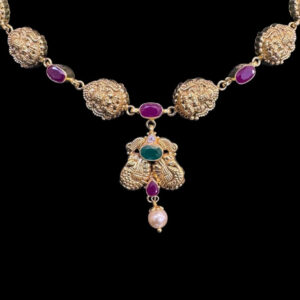 Divine Lakshmi Antique Gold Kasu Necklace