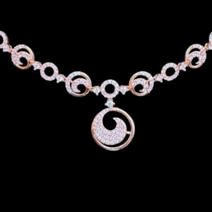 Graceful Rose Gold Diamond Spiral Necklace