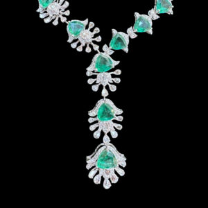 Ethereal Emerald & Diamond Drop Necklace II