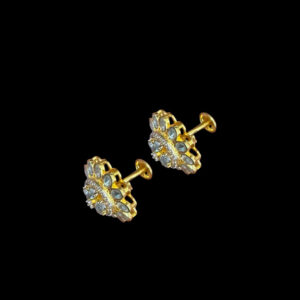 Radiant Polki Diamond Sunflower Stud Earrings