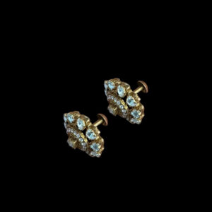 Graceful Victorian Diamond Halo Stud Earrings
