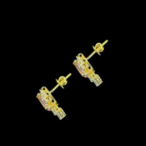 Ethereal Pink Morganite & Diamond Stud Earrings