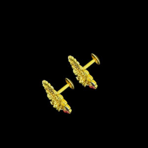 Divine Lakshmi Navratna Antique Gold Stud Earrings