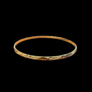 Graceful Gold Diamond-Cut Bangle Set