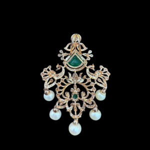 Regal Emerald & Diamond Peacock Pendant