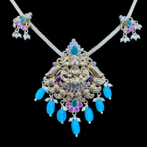 Divine Lakshmi Antique Gold & Turquoise Bead Necklace