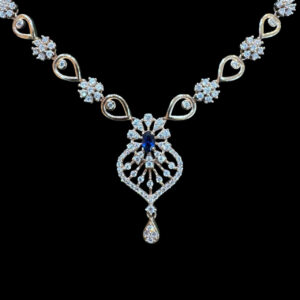 Regal Blue Sapphire & Diamond Necklace