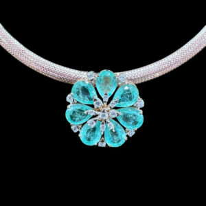 Radiant Blue Topaz Floral Necklace