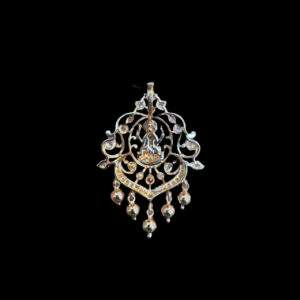 Divine Lakshmi Diamond & Ruby Pendant