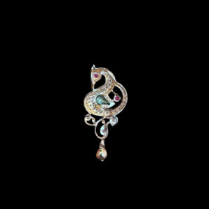 Graceful Peacock Emerald & Ruby Diamond Pendant