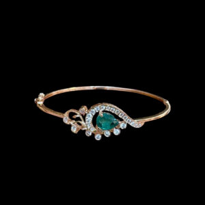 Ethereal Emerald & Diamond Paisley Bracelet