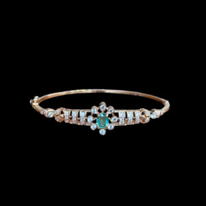 Elegant Emerald & Diamond Rose Gold Bracelet
