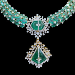 Grand Emerald & Diamond Statement Necklace