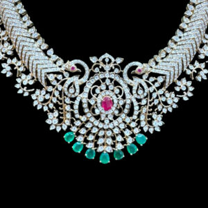 Grand Diamond, Ruby & Emerald Bridal Necklace