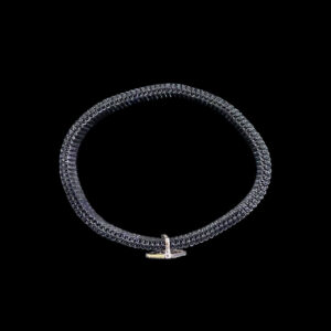Regal Om Trishul Black Bead Bracelet
