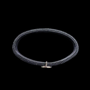 Divine Om Diamond Black Bead Bracelet