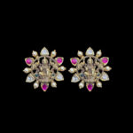 Divine Lakshmi Antique Gold Kemp & Pearl Stud Earrings